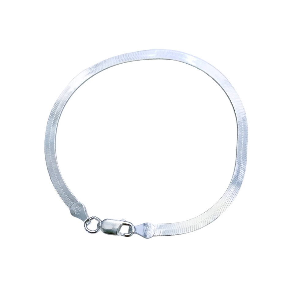 Sterling Silver Herringbone Bracelet - 7”, 3.2 mm